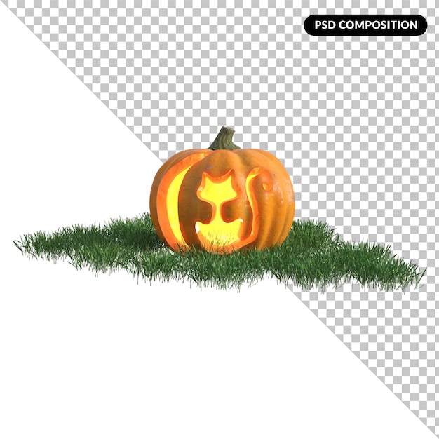 3d halloween pumpkin isolated