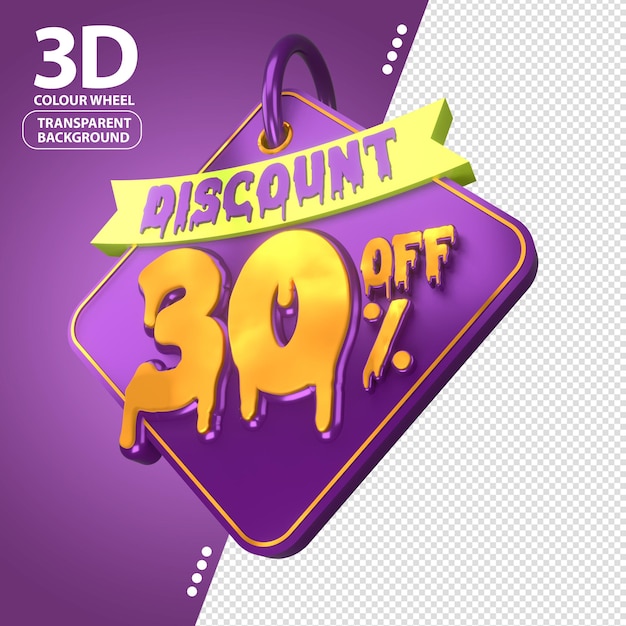 3d halloween sales discount price tag for composition 30 percent amazing for product promotion