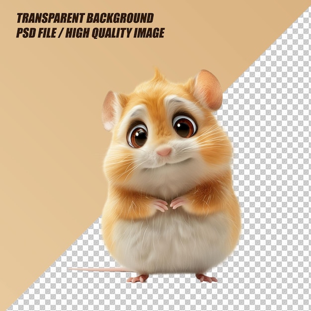 PSD 3d hamster on transparent background png