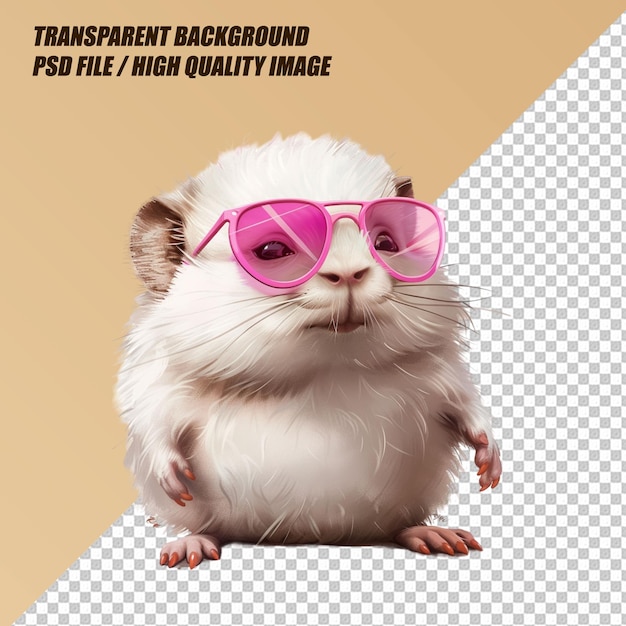 3D Hamster on Transparent Background PNG