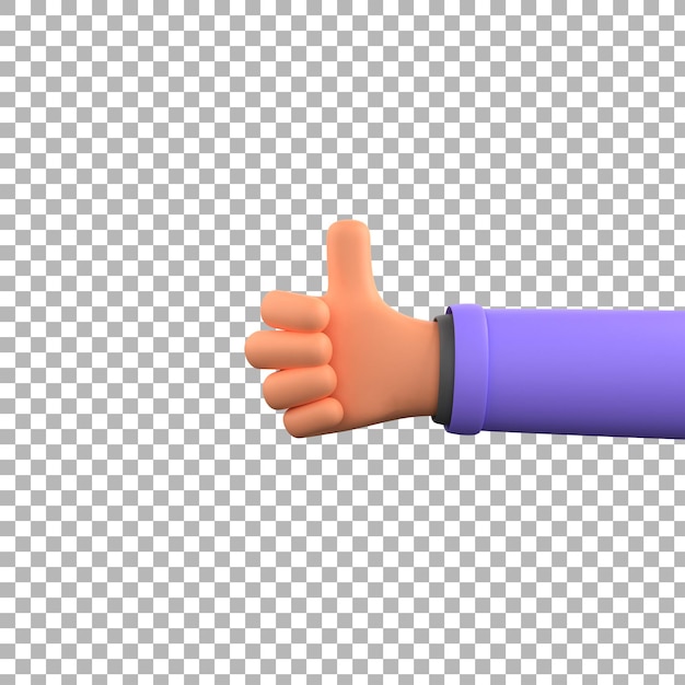 3d hand gesture ok or like recommend illustration isolated object