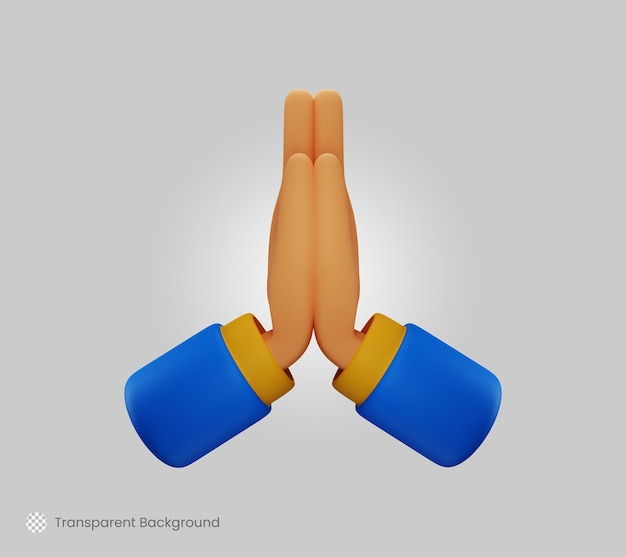 PSD 3d hand gesture praying or apologizing