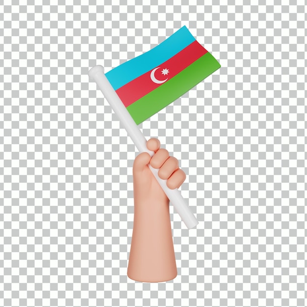 3D hand holding a flag of Oman