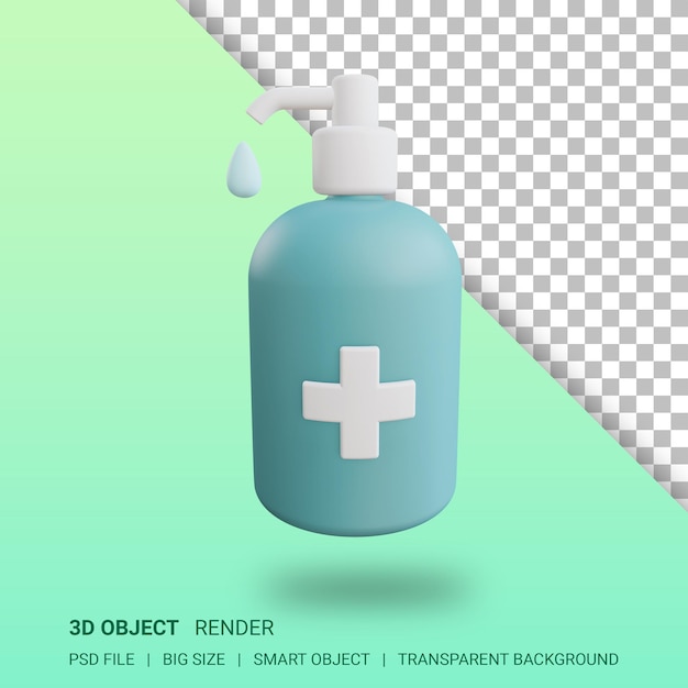 3d hand sanitizer medical illustration isolated design