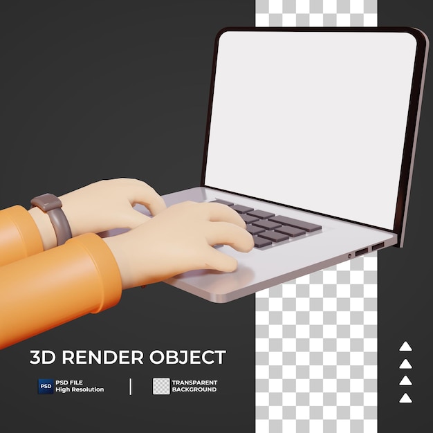 3D Hand typing on computer