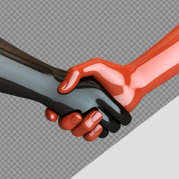 PSD 3d handshake icon png isolated on transparent background