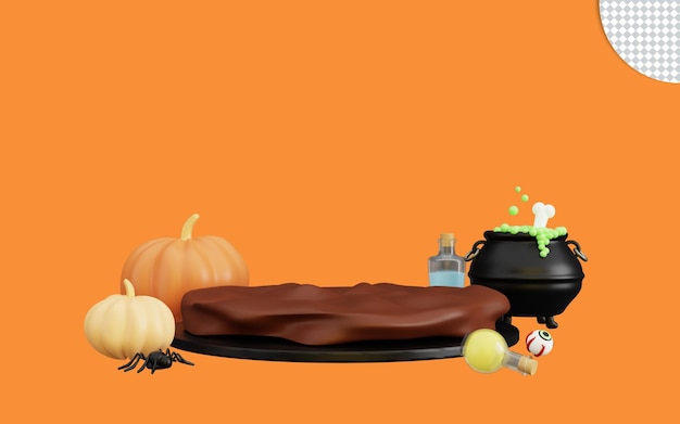 3d happy halloween with podium display product