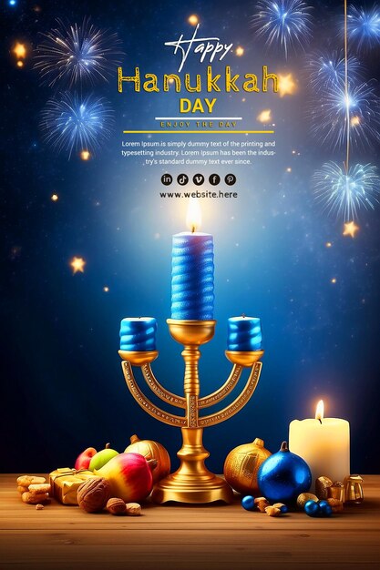 PSD 3d happy hanukkah star david background