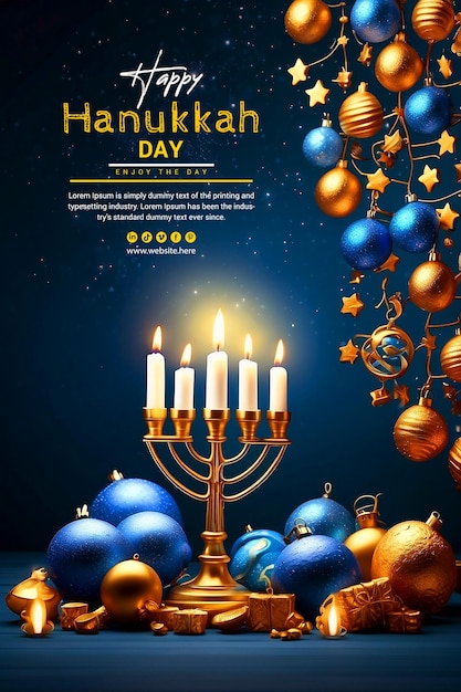 3d happy Hanukkah star David background