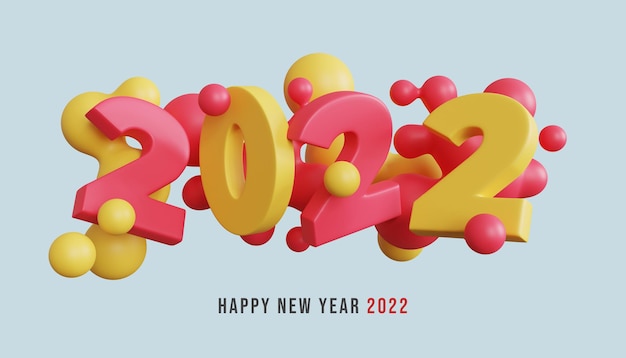 PSD 3d happy new year 2022 background banner