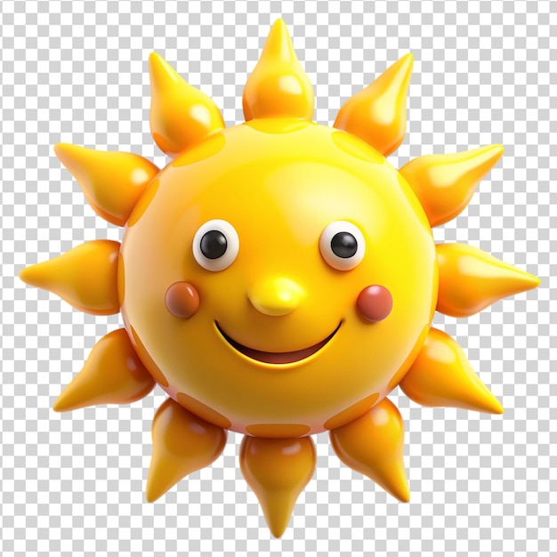 PSD 3d happy sun isolated on white background