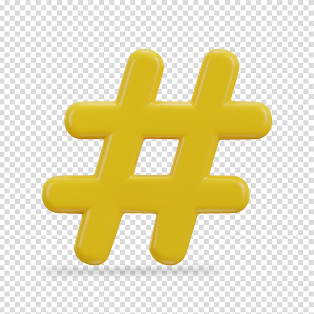 3d hashtag icon vector illustration