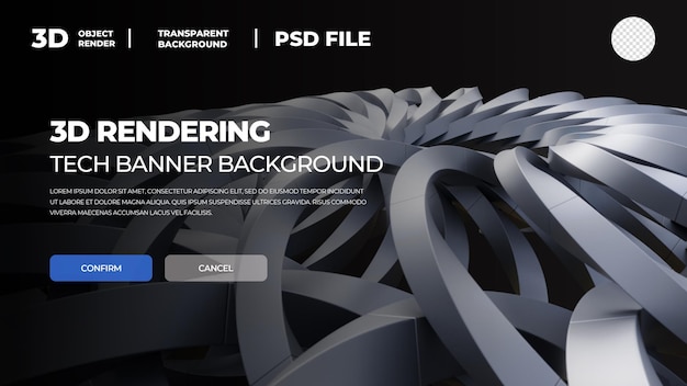 3D HD Rendering Banner Template 3D Elements