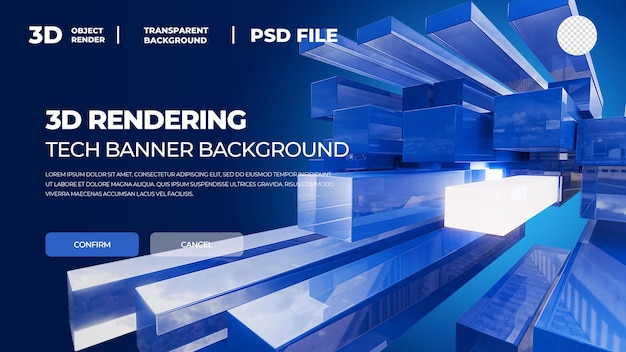 3D HD Rendering Banner Template 3D Elements