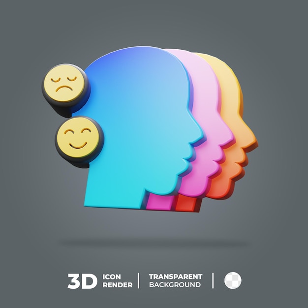 3d head Icon emotion