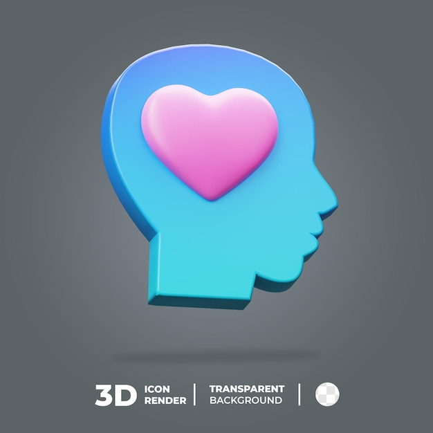 3d head Icon love