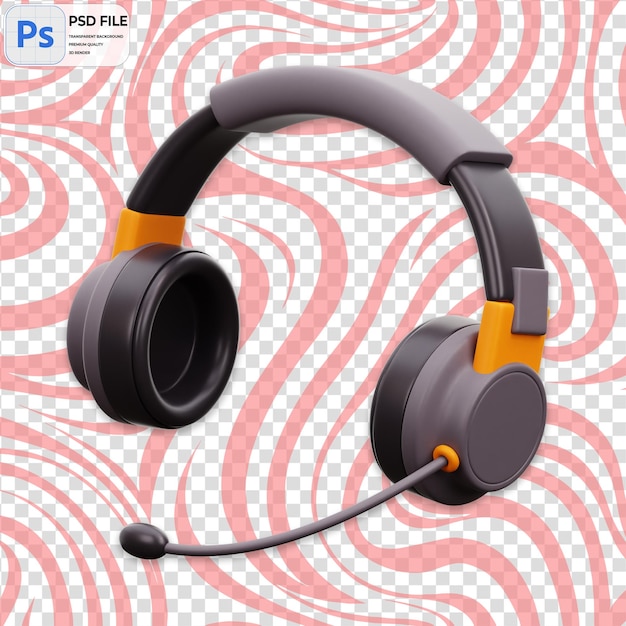 3D Headphone Render Illustration Icon Isolated PNG