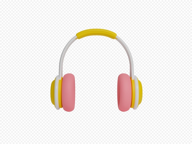 3d headphones isolated on transparent background