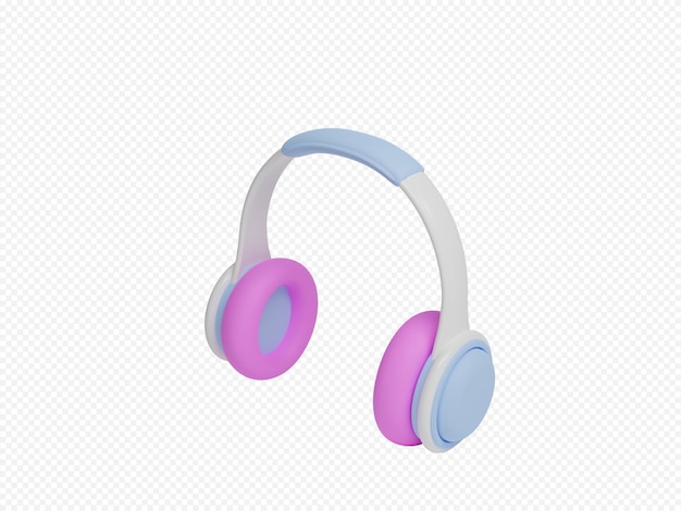 3d headphones isolated on transparent background