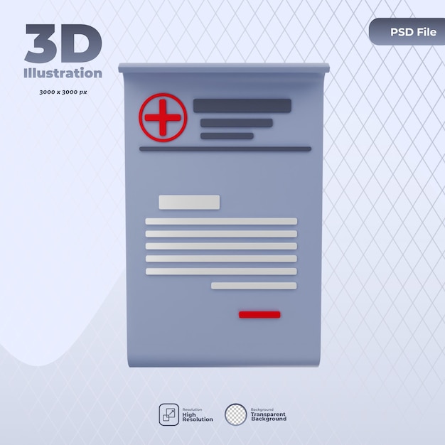 3D health insurance icon illustration