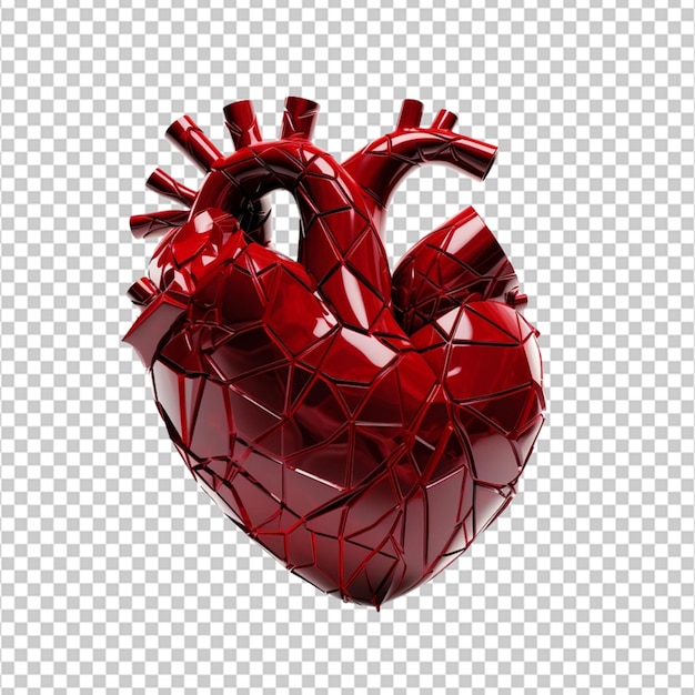 3D Heart clipart on white background