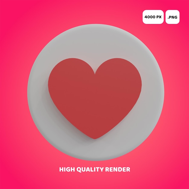 3D Heart Icon