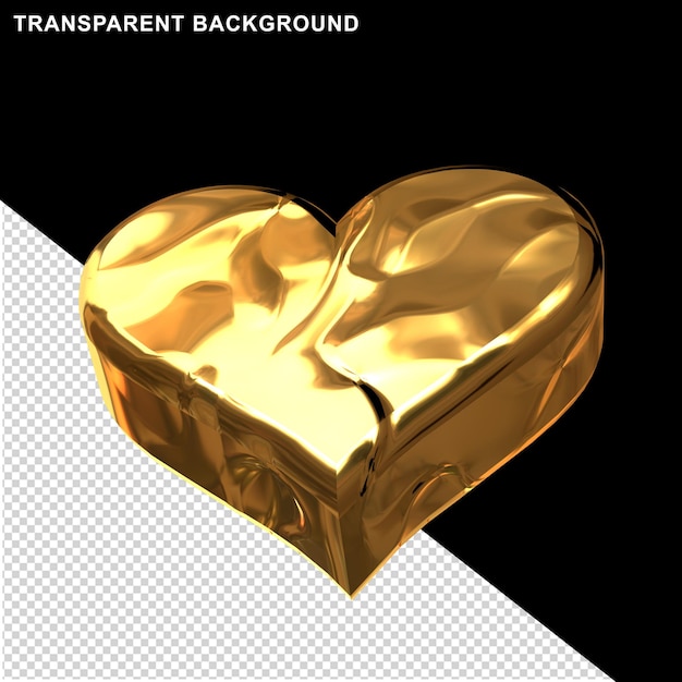 3D heart made of gold