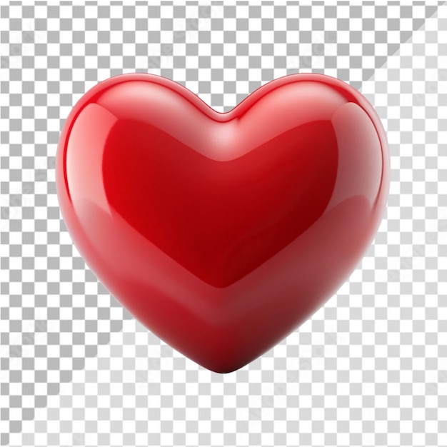 3D heart on transparent background