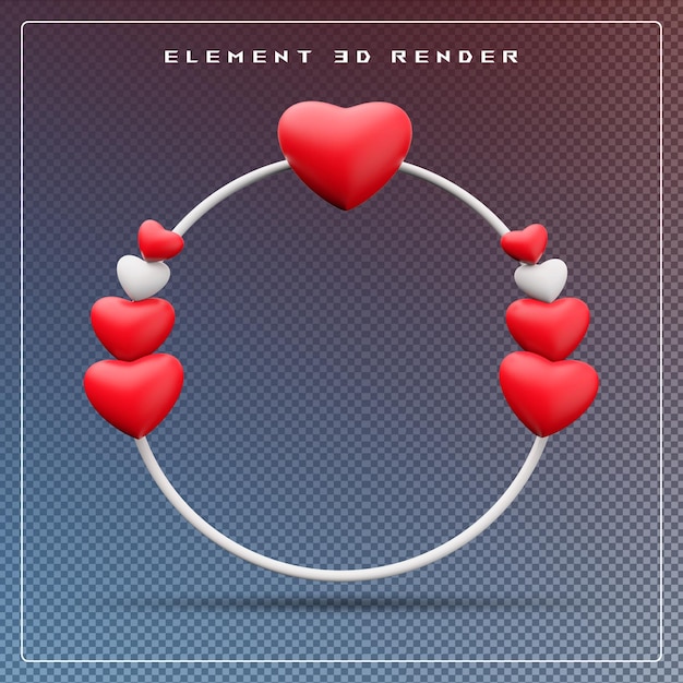 PSD 3d heart with frame