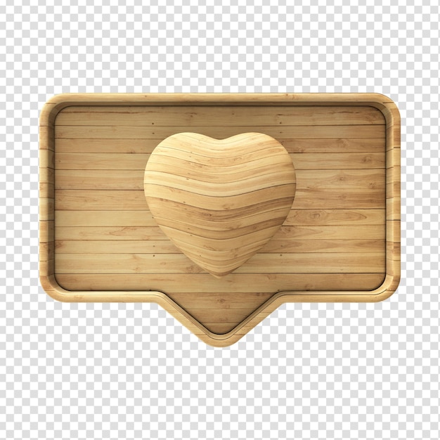 3D Heart wooden