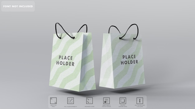 3d holding bags mockup