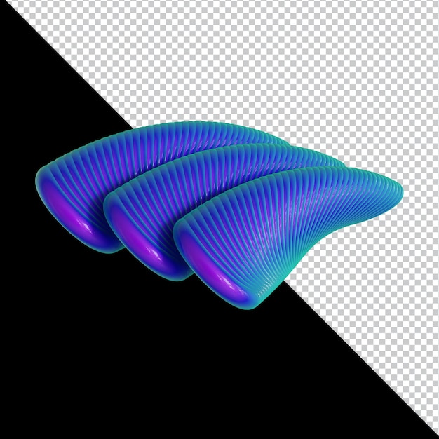 3d holographic geometric shape colorful material design isolated