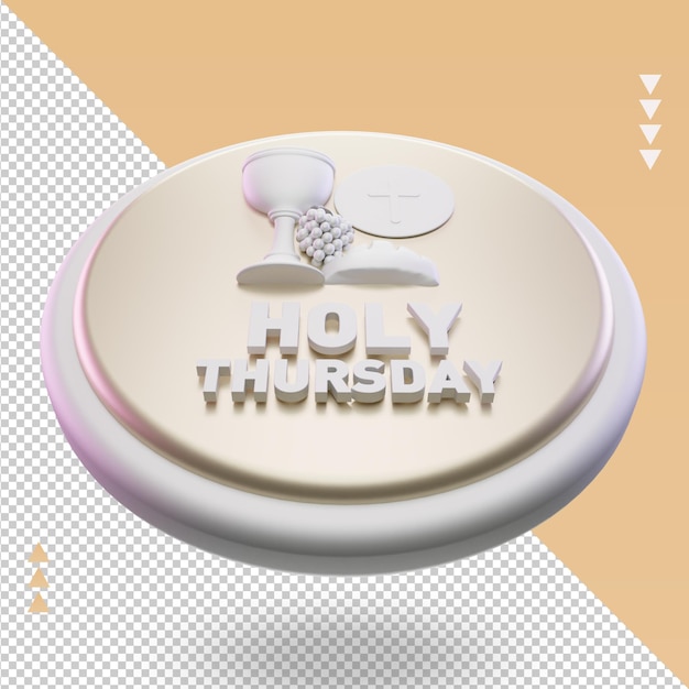 3d holy Thursday easter icon rendering Top view