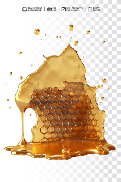 3d Honeycombs and honeycombs on a transparent background