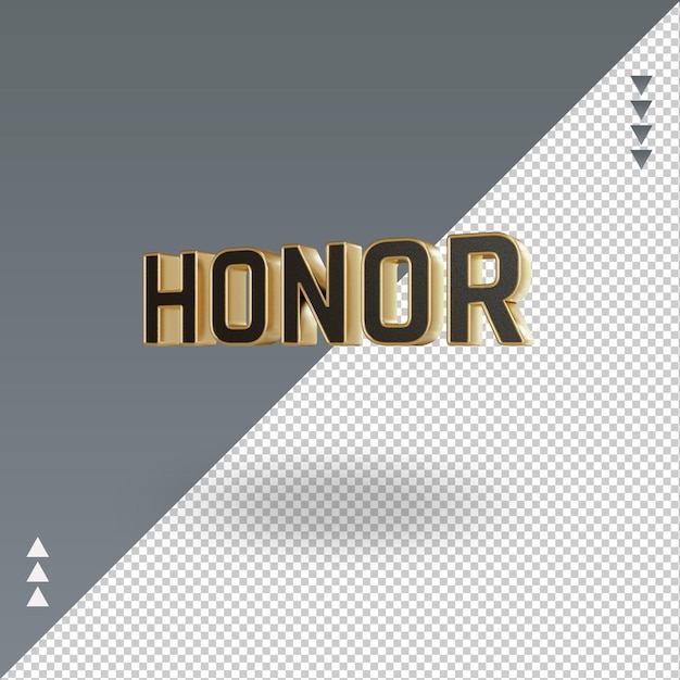 3d Honor black gold icon rendering right view