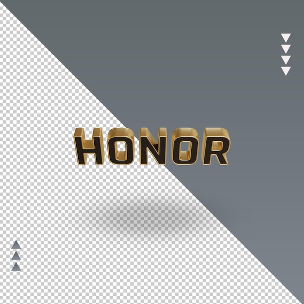 3d Honor black gold icon rendering Top view