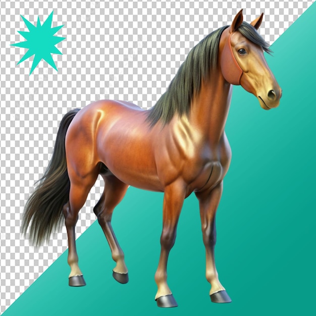 3d horse isolated on transparent background