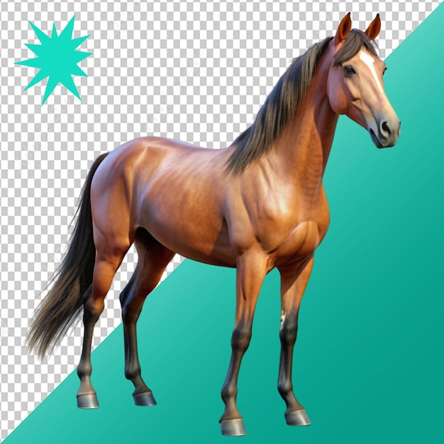 3d horse isolated on transparent background