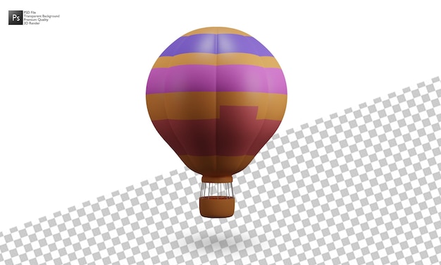 3d hot air balloon illustration design on white background