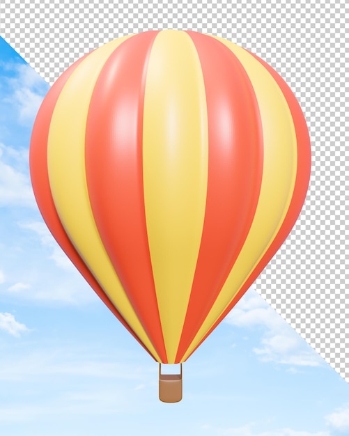 3D Hot Air Balloon PNG Object