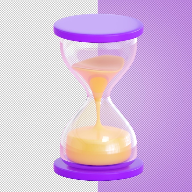 3d hourglass with sand. Business, deadline, time, history, financial invest and budget plan concept