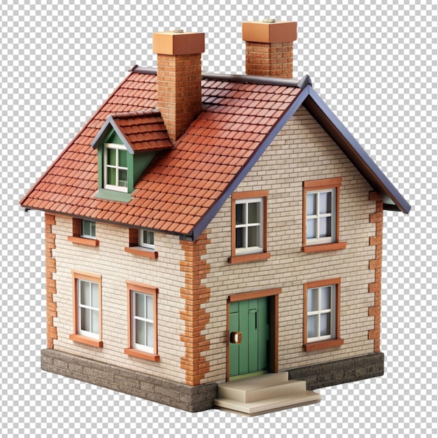 PSD 3d house on transparent background