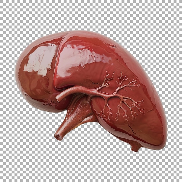 PSD 3d human liver on transparent background ai generated