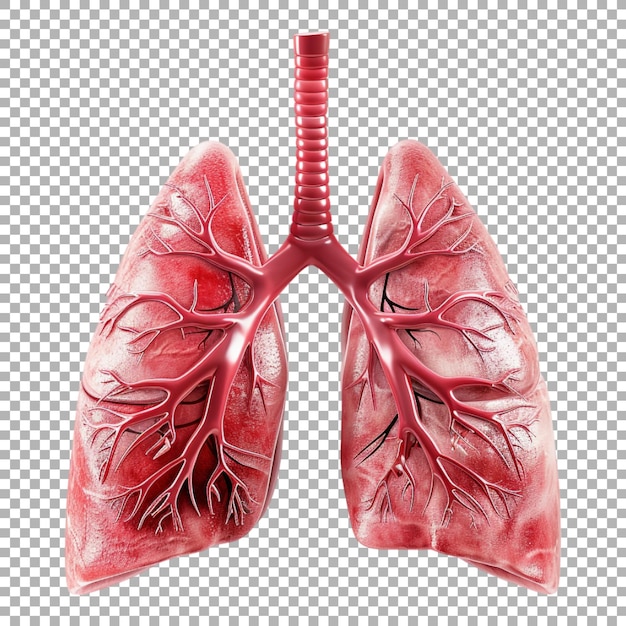 3D Human Lungs on Transparent Background Ai Generated