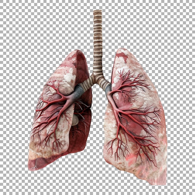 3D Human Lungs on Transparent Background Ai Generated