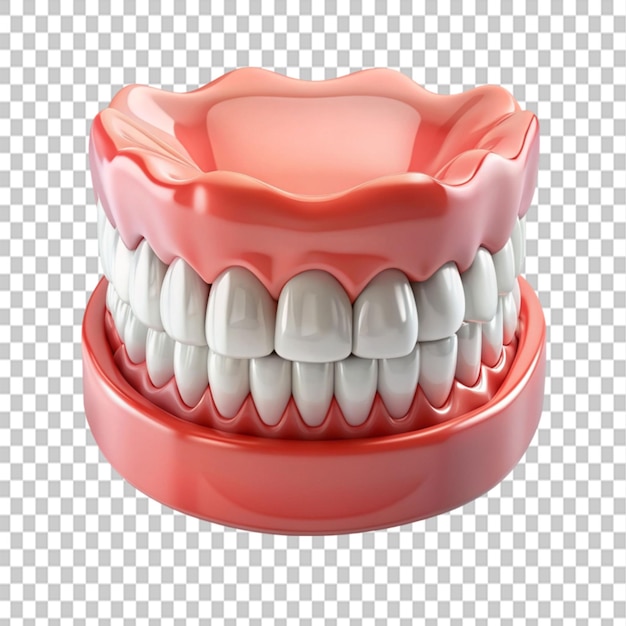 3d human teeth on transparent background