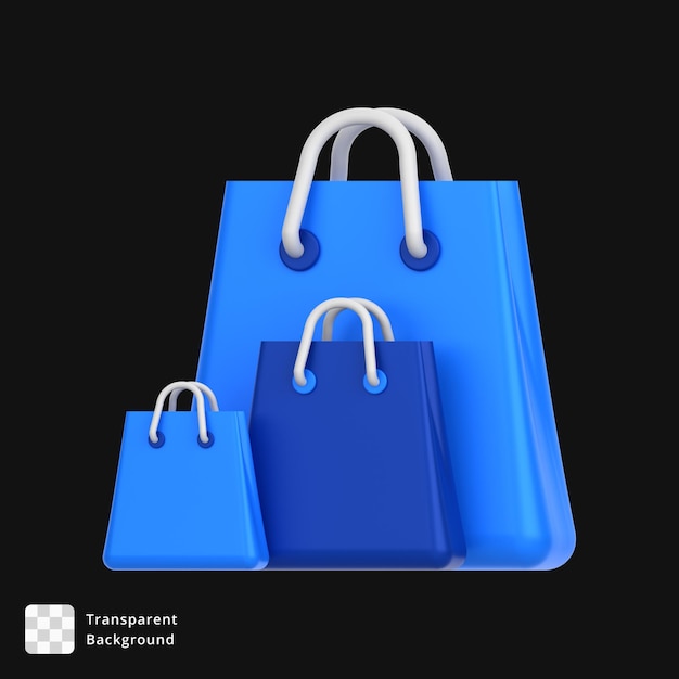 3d icon of 3 shopping bags