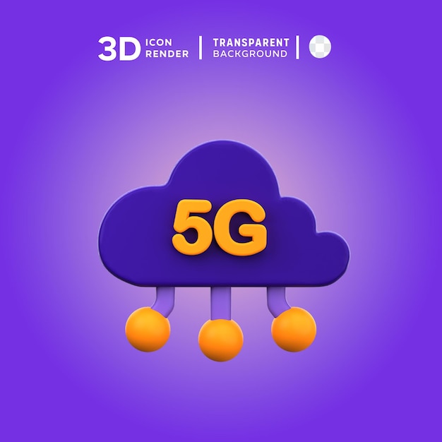 3D Icon 5G networking Illustration