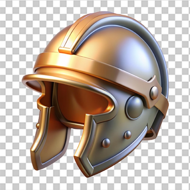 PSD 3d icon of an ancient roman gladiator helmet with glossy finishes and intricate detailing