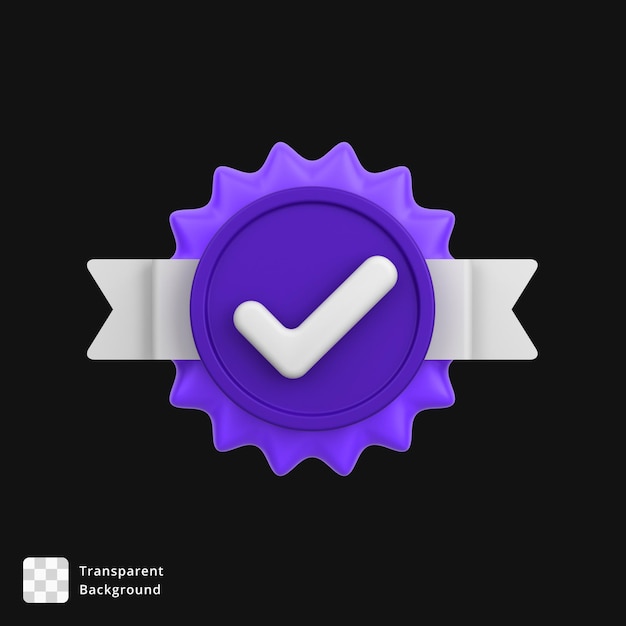 3d icon of a approve badge